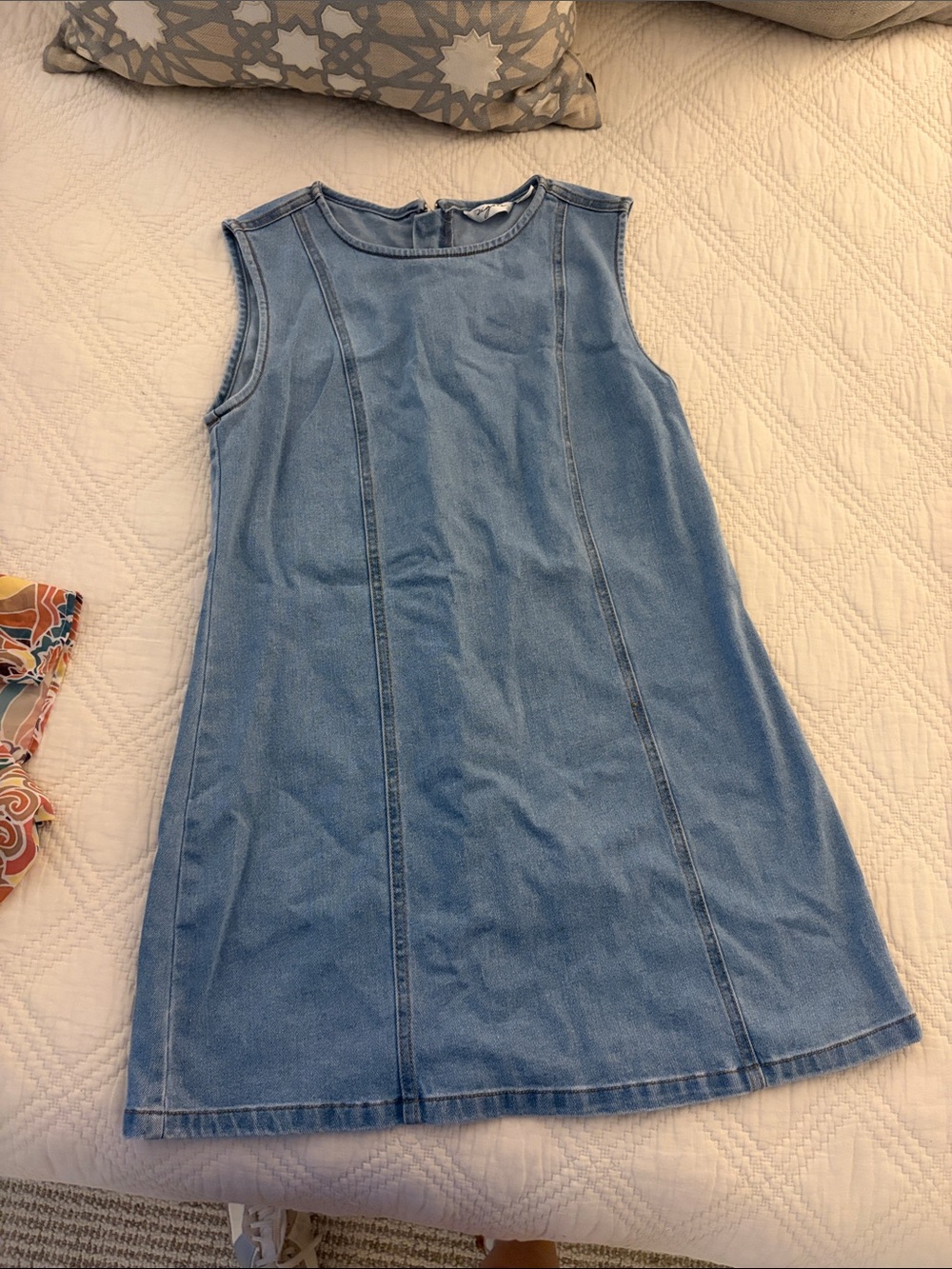 Vigoss Light Blue Denim Sleeveless Shift Dress